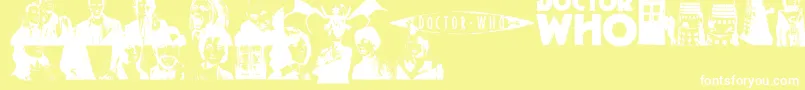 DoctorWho2006 Font – White Fonts on Yellow Background