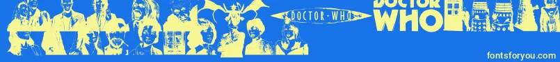 DoctorWho2006 Font – Yellow Fonts on Blue Background
