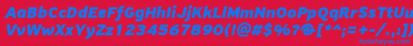 PfhighwaysansproBlackitalic Font – Blue Fonts on Red Background