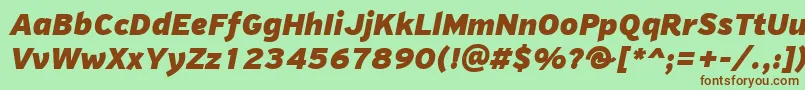 PfhighwaysansproBlackitalic Font – Brown Fonts on Green Background