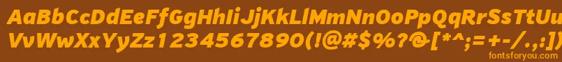 PfhighwaysansproBlackitalic Font – Orange Fonts on Brown Background