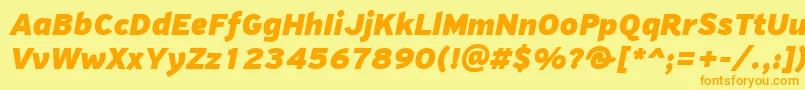 PfhighwaysansproBlackitalic Font – Orange Fonts on Yellow Background