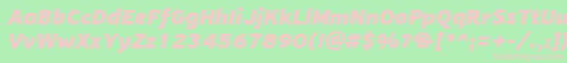 PfhighwaysansproBlackitalic Font – Pink Fonts on Green Background