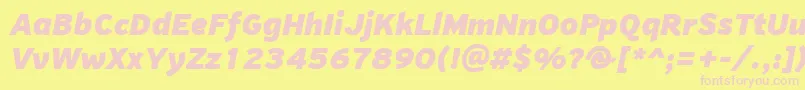 PfhighwaysansproBlackitalic Font – Pink Fonts on Yellow Background