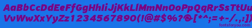 PfhighwaysansproBlackitalic Font – Purple Fonts on Blue Background