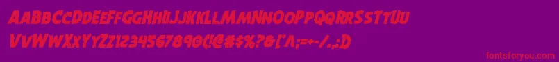 フォントHorroweenboldital – 紫の背景に赤い文字