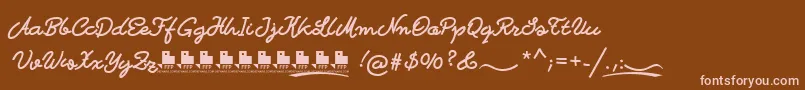 BastardillaFfp Font – Pink Fonts on Brown Background