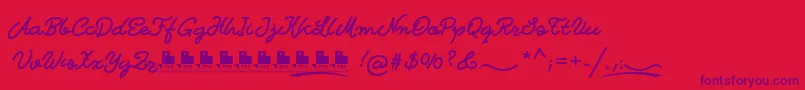 BastardillaFfp Font – Purple Fonts on Red Background