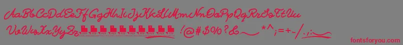 BastardillaFfp-Schriftart – Rote Schriften auf grauem Hintergrund