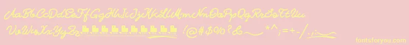 BastardillaFfp Font – Yellow Fonts on Pink Background