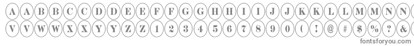 フォントADiscoserifnr – 白い背景に灰色の文字
