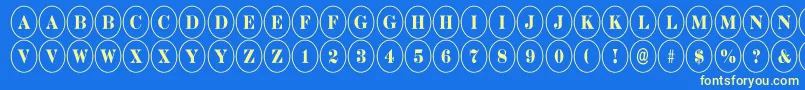 ADiscoserifnr Font – Yellow Fonts on Blue Background