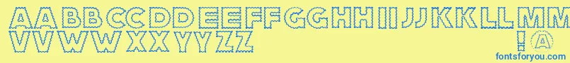 Zagzagcaps Font – Blue Fonts on Yellow Background