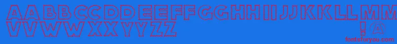 Zagzagcaps-fontti – punaiset fontit sinisellä taustalla