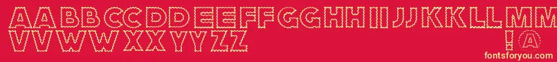 Zagzagcaps Font – Yellow Fonts on Red Background