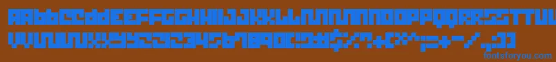 フォントTrickThik – 茶色の背景に青い文字