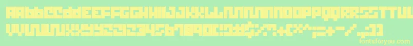 TrickThik-fontti – keltaiset fontit vihreällä taustalla
