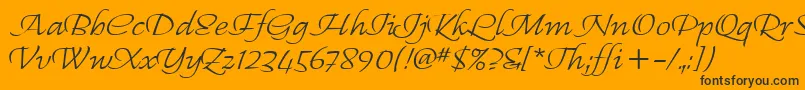 RegalliaItc Font – Black Fonts on Orange Background