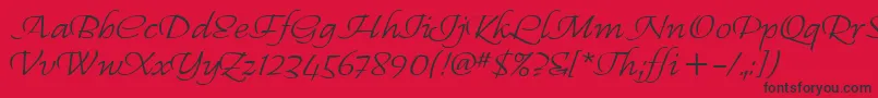 RegalliaItc Font – Black Fonts on Red Background