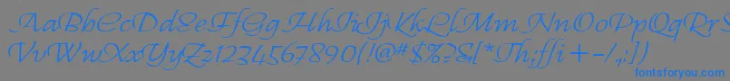 RegalliaItc Font – Blue Fonts on Gray Background