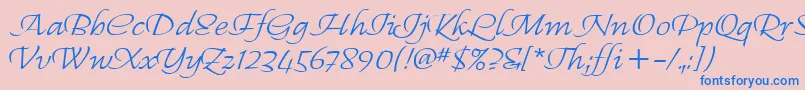 RegalliaItc Font – Blue Fonts on Pink Background