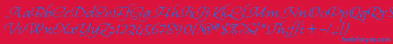 RegalliaItc Font – Blue Fonts on Red Background