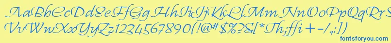 RegalliaItc Font – Blue Fonts on Yellow Background