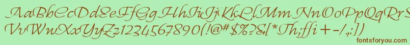 RegalliaItc Font – Brown Fonts on Green Background