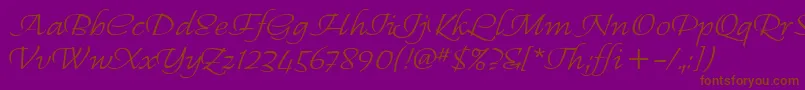 RegalliaItc-fontti – ruskeat fontit violetilla taustalla