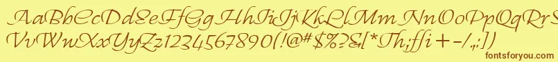 RegalliaItc Font – Brown Fonts on Yellow Background