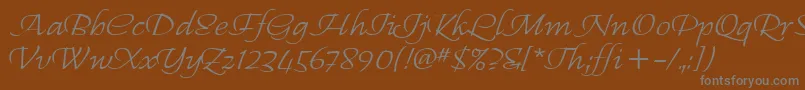 RegalliaItc Font – Gray Fonts on Brown Background