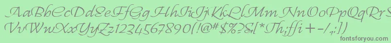 RegalliaItc Font – Gray Fonts on Green Background