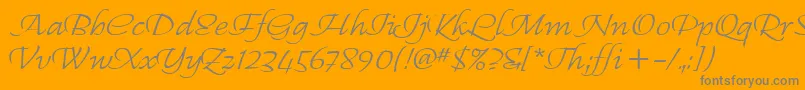 RegalliaItc-Schriftart – Graue Schriften auf orangefarbenem Hintergrund