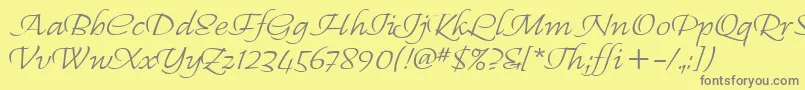 RegalliaItc Font – Gray Fonts on Yellow Background
