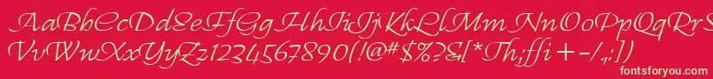 Czcionka RegalliaItc – zielone czcionki na czerwonym tle