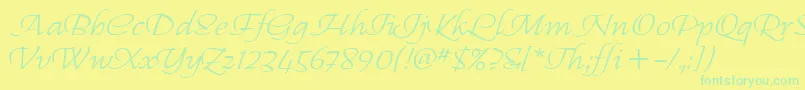 RegalliaItc Font – Green Fonts on Yellow Background