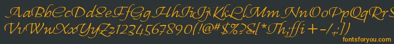 フォントRegalliaItc – 黒い背景にオレンジの文字