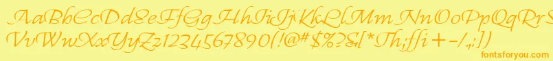 RegalliaItc Font – Orange Fonts on Yellow Background
