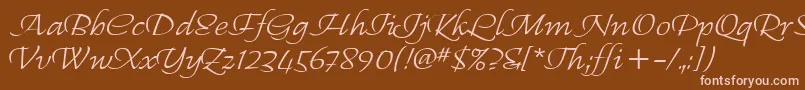RegalliaItc Font – Pink Fonts on Brown Background