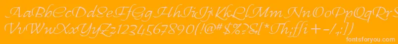 RegalliaItc-Schriftart – Rosa Schriften auf orangefarbenem Hintergrund