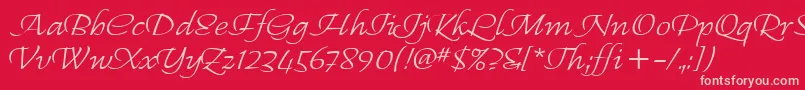 RegalliaItc Font – Pink Fonts on Red Background