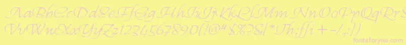RegalliaItc Font – Pink Fonts on Yellow Background
