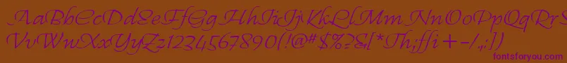 RegalliaItc Font – Purple Fonts on Brown Background