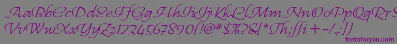 RegalliaItc Font – Purple Fonts on Gray Background