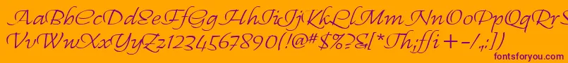 RegalliaItc Font – Purple Fonts on Orange Background