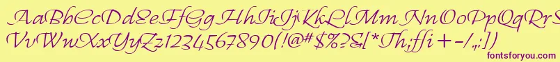 RegalliaItc Font – Purple Fonts on Yellow Background