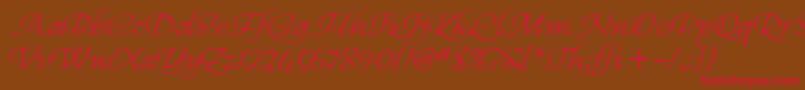 RegalliaItc Font – Red Fonts on Brown Background