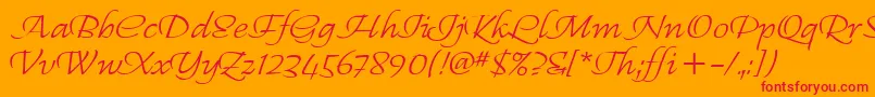 RegalliaItc Font – Red Fonts on Orange Background
