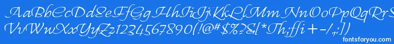 RegalliaItc Font – White Fonts on Blue Background