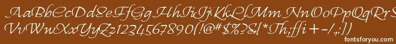 Шрифт RegalliaItc – белые шрифты на коричневом фоне